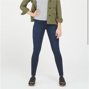 SPANX Ankle Jeanish Leggings Medium Twilight Rinse Denim Stretch Pull On Blue
